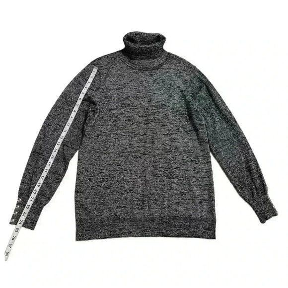 Carolyn Taylor Embellished Sweater Size L Gray Long Sleeve Turtleneck - Picture 4 of 9